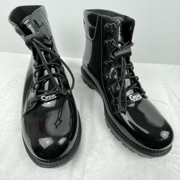 Circus by Sam Edelman Knox Women's Moto Combat Boots‎ Black Patent Leather Sz 8 - Picture 3 of 16